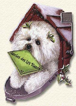 Chien dans une boite au lettre